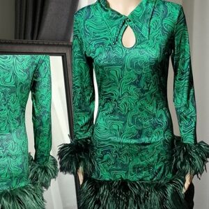 Bodycon Vintage Style Plush Formal Dress - NWT